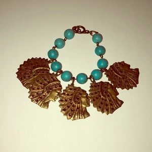 Boho Indian turquoise bracelet